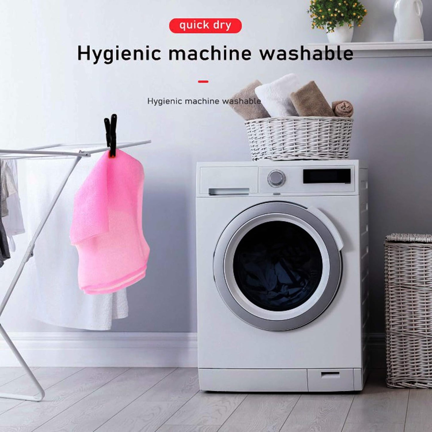 ARCH&M Exfoliating Washcloth 12 Pack Back Scrubber for Shower Towel Body Scrubber Microabrasion Sponge Japanese Bath Wash Korean Beauty Wash Cloth Loofah Exfoliating Scrubber Peach Purple Pink