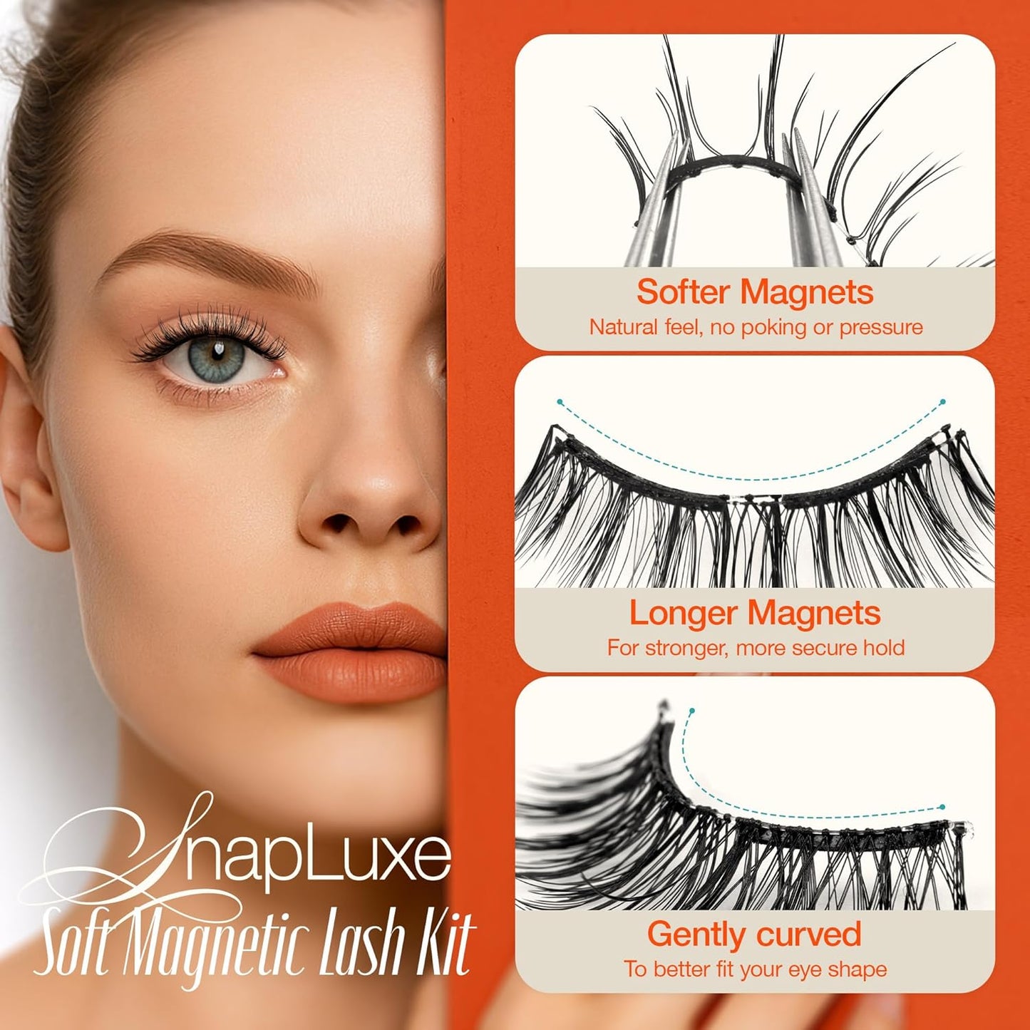 LASHVIEW Upgrade Magnetic Eyelashes with Applicator Soft Magnetic Eyelashes Natural Look Reusable No Glue Needed Easy to Wear and Remove (YT01)
