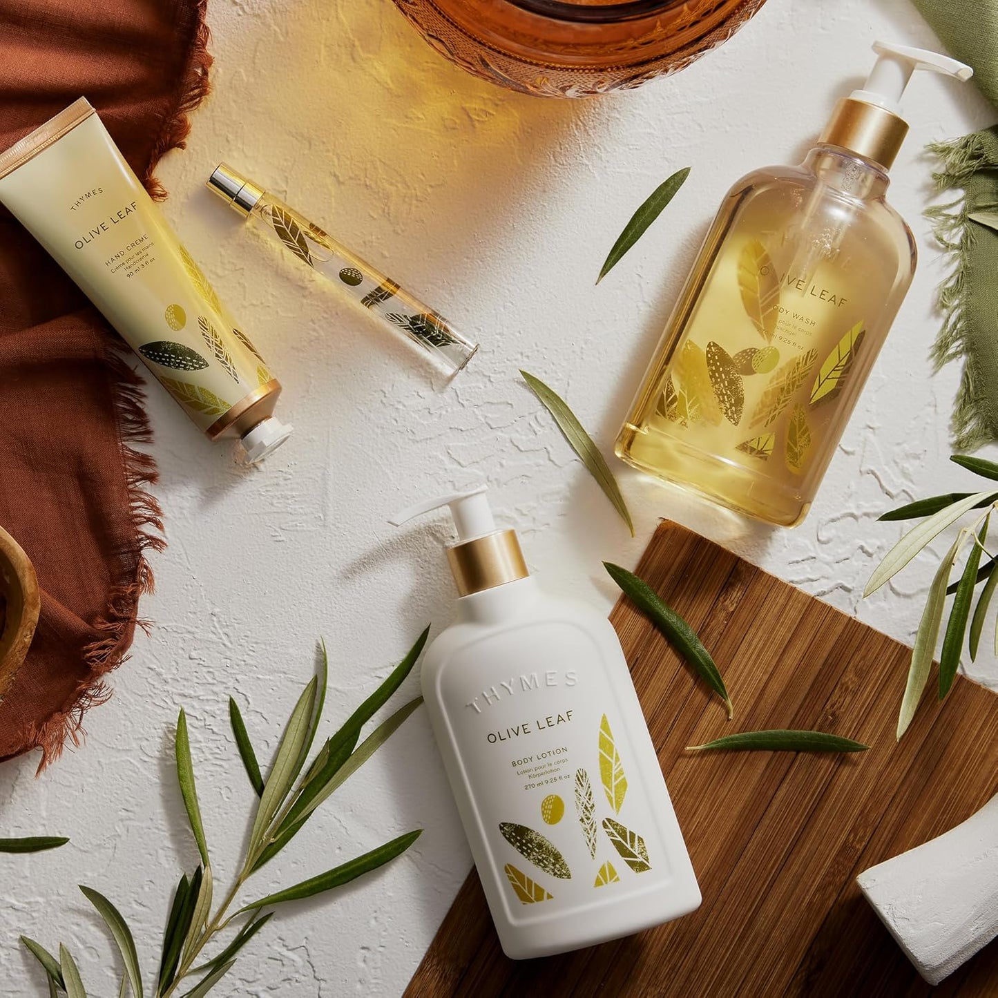 Thymes Olive Leaf Body Lotion - Shea Butter Lotion wIth Vitamin E & Olive Oil for Skin Care Routine - Body and Hand Lotion for Women & Men (9.25 fl oz)