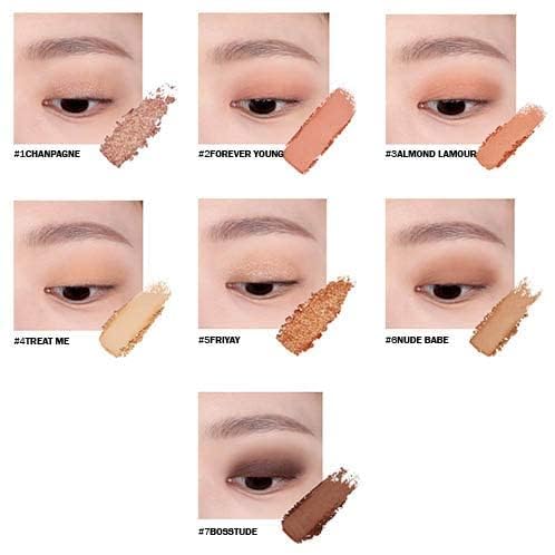 Espoir Real Eye Palette #1 Peachy Like (Warm Peach Color Filter) | Multi-Use Long-Lasting Colors with Sparkling Glitter for Eyeshadow Base and Cheeks Makeup