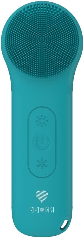 Electric Silicone Face Scrubber - 2-in-1 Facial Rotating Vibrating Exfoliating Brush - Waterproof & Portable, Rechargeable, for Cleaning, Exfoliation, Massage, Suitable for Men & Women (Green)