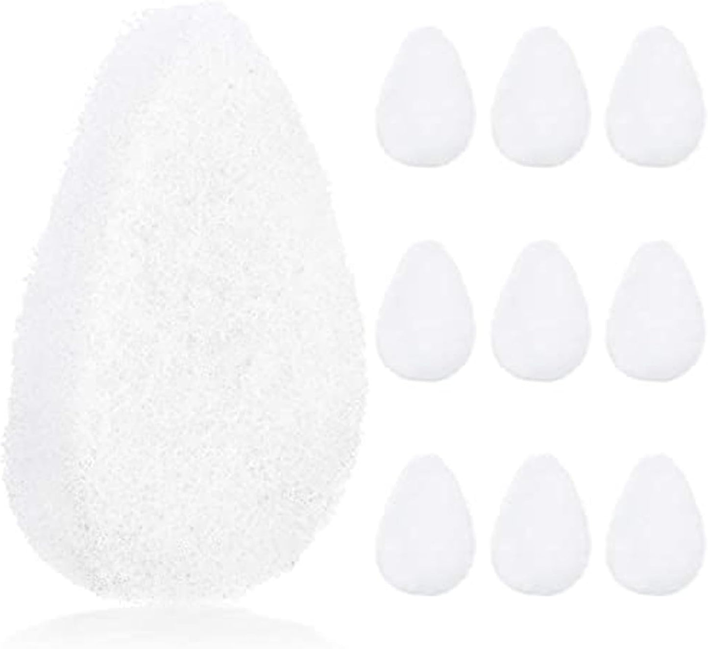 IMPRESA 10 Pack Facial Sponge for Daily Deep Cleansing - Regular Buff Style Exfoliating Pads for Removing Dead Skin, Dirt & Makeup - Normal to Oily - Made in The USA - Reusable Puf - White