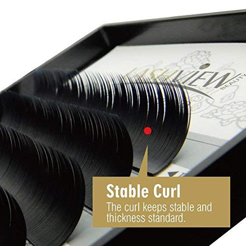 Lashview 0.20mm Ellipse Flat False Eyelash Extensions Extremely Soft Application-friendly Lashes C Curl 13mm