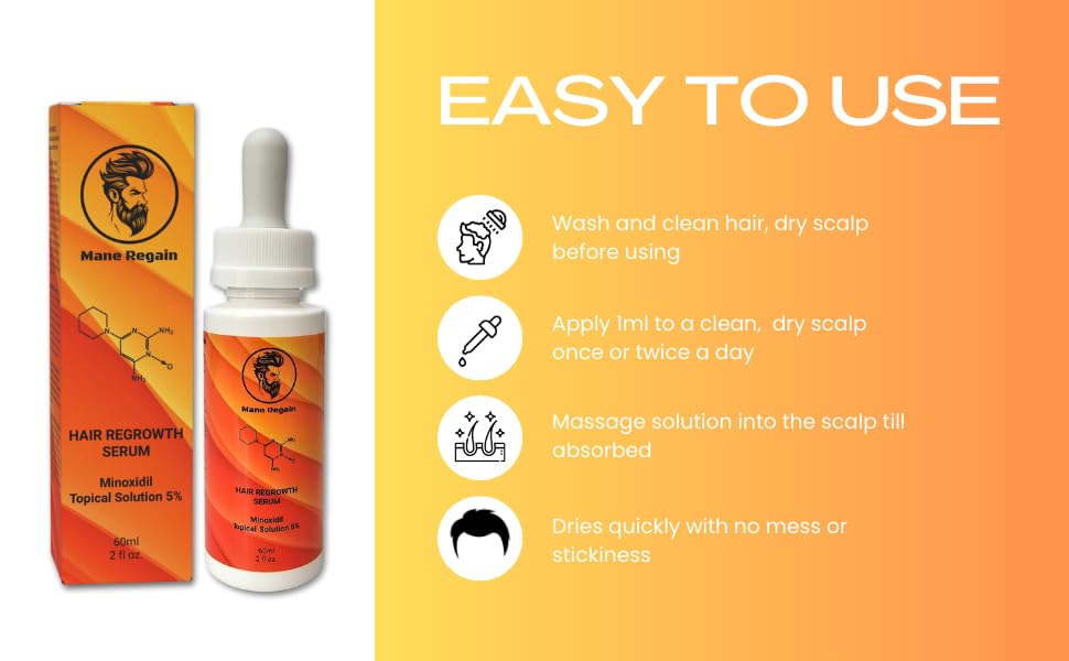 Minoxidil Topical Solution USP 5%, Extra Strength Hair Regrowth Treatment for Men, 3 Month Supply, Unscented, 6 Fl Oz (3 Pack)