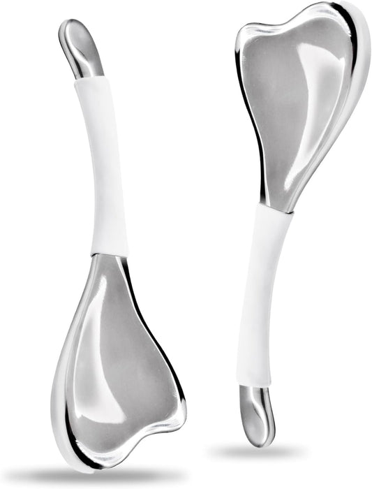 Ice Globes for Face & Eyes, Unbreakable Stainless Steel Cryo Massagers for Skincare Routines, Multifunctional Cold Roller Cooling Globes for Puffiness, Sagging Skin, and Facial Relaxation