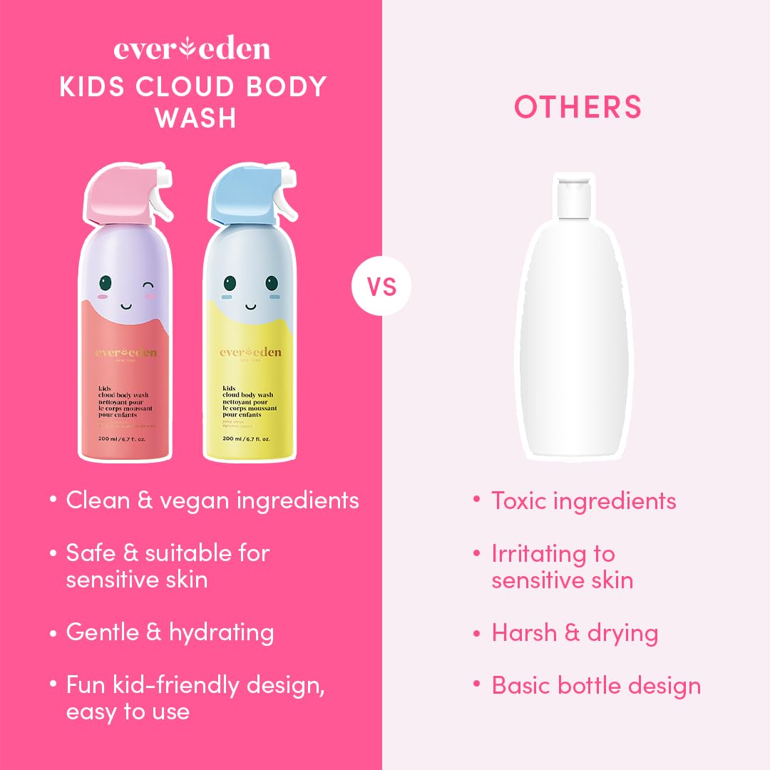 Evereden Kids Foam Soap, Cloud Body Wash (6.7 fl. oz., Coconut Splash): Spray, Shape & Splash: The Fun, Fluffy Foam That Makes Bath Time Playtime, Hydrating Foaming Bath Soap for Sensitive Skin