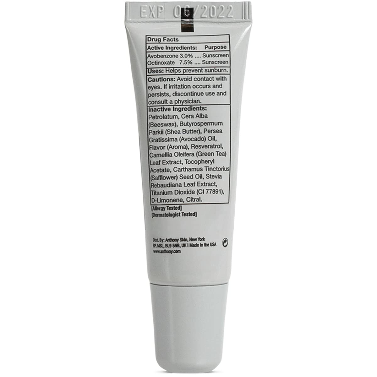 Anthony 25 SPF Lip Balm with Sunscreen for Lips – Contains Green Tea Extract, Shea Butter & Vitamin E – Moisturizing Repair Care Treatment for Chapped & Dry Lips - Blood Orange Flavor - 4 Pack