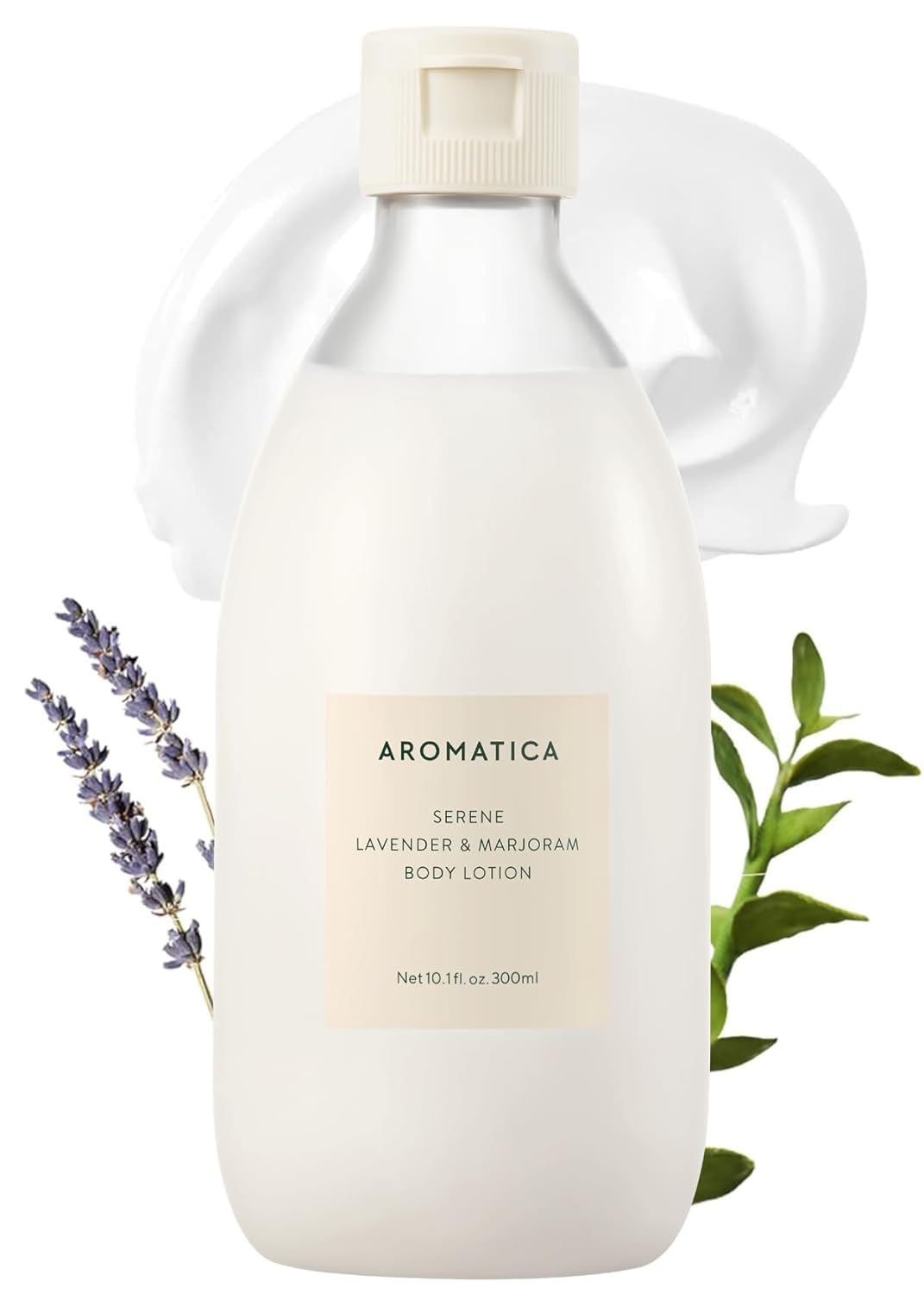 AROMATICA Serene Body Lotion Lavender & Marjoram, Vegan | Soothing Body Moisturizer | Light Relaxing Scent | for Normal to Dry Skin | with Shea Butter (10.14oz / 300ml)