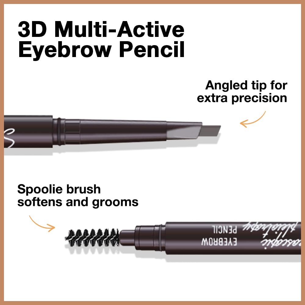 Eyebrow Pencils for Women, Medium Brown Brow Pen Brow Brush for Eye Makeup, Dual-Sided Soft Ultimate Retractable Definer Pencils, Fine Tip lapiz de cejas