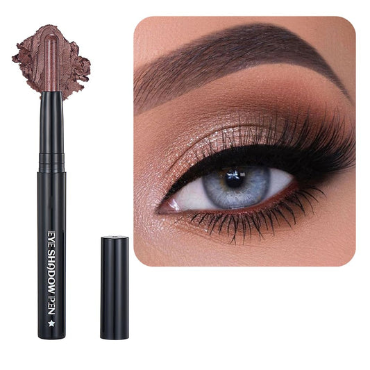 Caramel Eyeshadow Stick Makeup, Cream Shimmer Eye Shadow Pencil, Hypoallergenic Waterproof Long Lasting Crayon, Smooth Glitter Primer Palette Eyeliner Make up