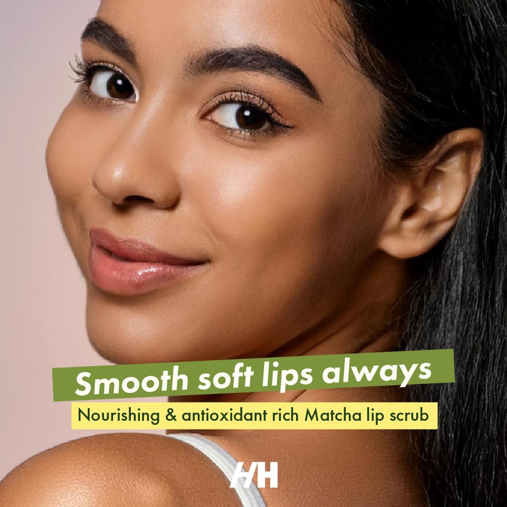 Handmade Heroes Matcha Latte Lip Scrub 1oz 100% Natural Vegan Skin Care Deep Conditioning Lip Scrub for Dry Lips with Jojoba Oil Avocado Oil - Natural Lightening Lip Exfoliator & Lip Plumper