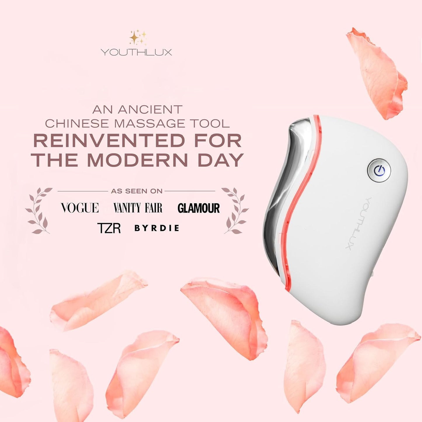 ProSculpt Heated Gua Sha Facial Massager – Electric Guasha Tool for Face Sculpting, Relaxation & Skincare | Soothing Vibration Facial Massage Tool with Contoured Design (White)