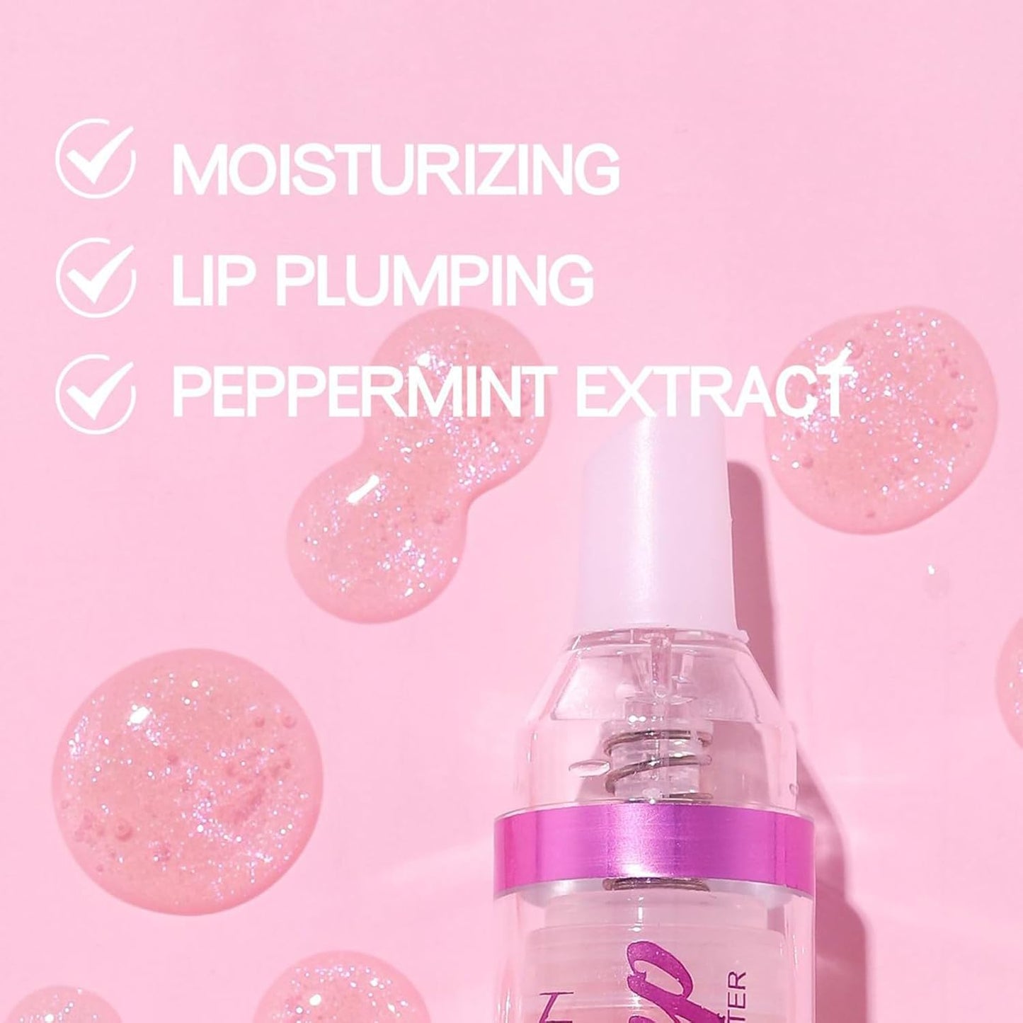 Erinde Lip Plumper Gloss, Natural Spicy Lip Plumping Booster Oil, Ultra-Hydrating & Nourishing Plump Lip Plumper, Glossy Finish Fuller Lip Plumping Gloss for Women Girls, 02#