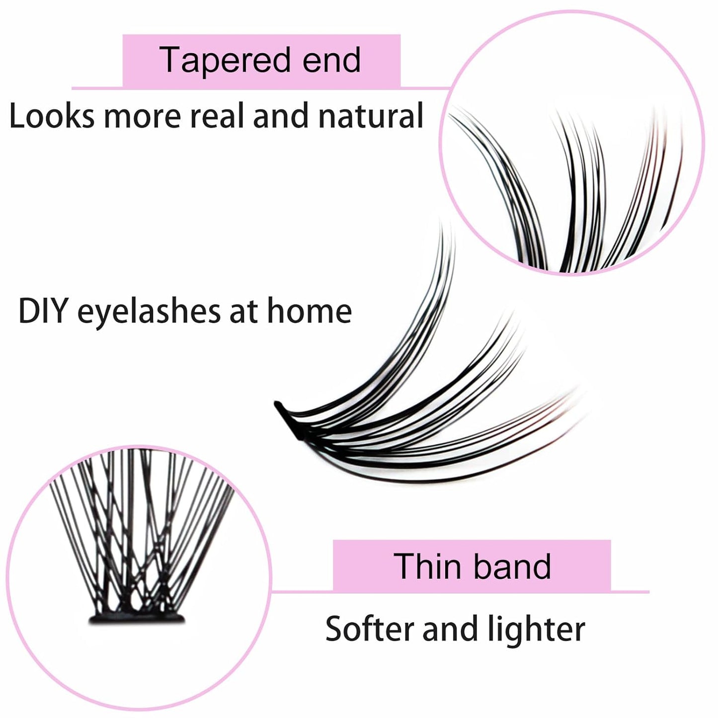 Lash Clusters LAUBESS Individual Lashes Waterproof Eyelash Clusters Mixed Tray Cluster Eyelash Extensions Soft Cluster Lashes for Beginners(30D-0.07D-9-16)