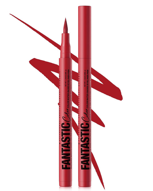 Red Matte Liquid Eyeliner Pencil, Colorful High Pigmented Waterline Eye liner Waterproof Pen, Bright Colored Smudgeproof Long Lasting Eyeliner Pen Christmas Party Festival Makeup Gift for Women-05