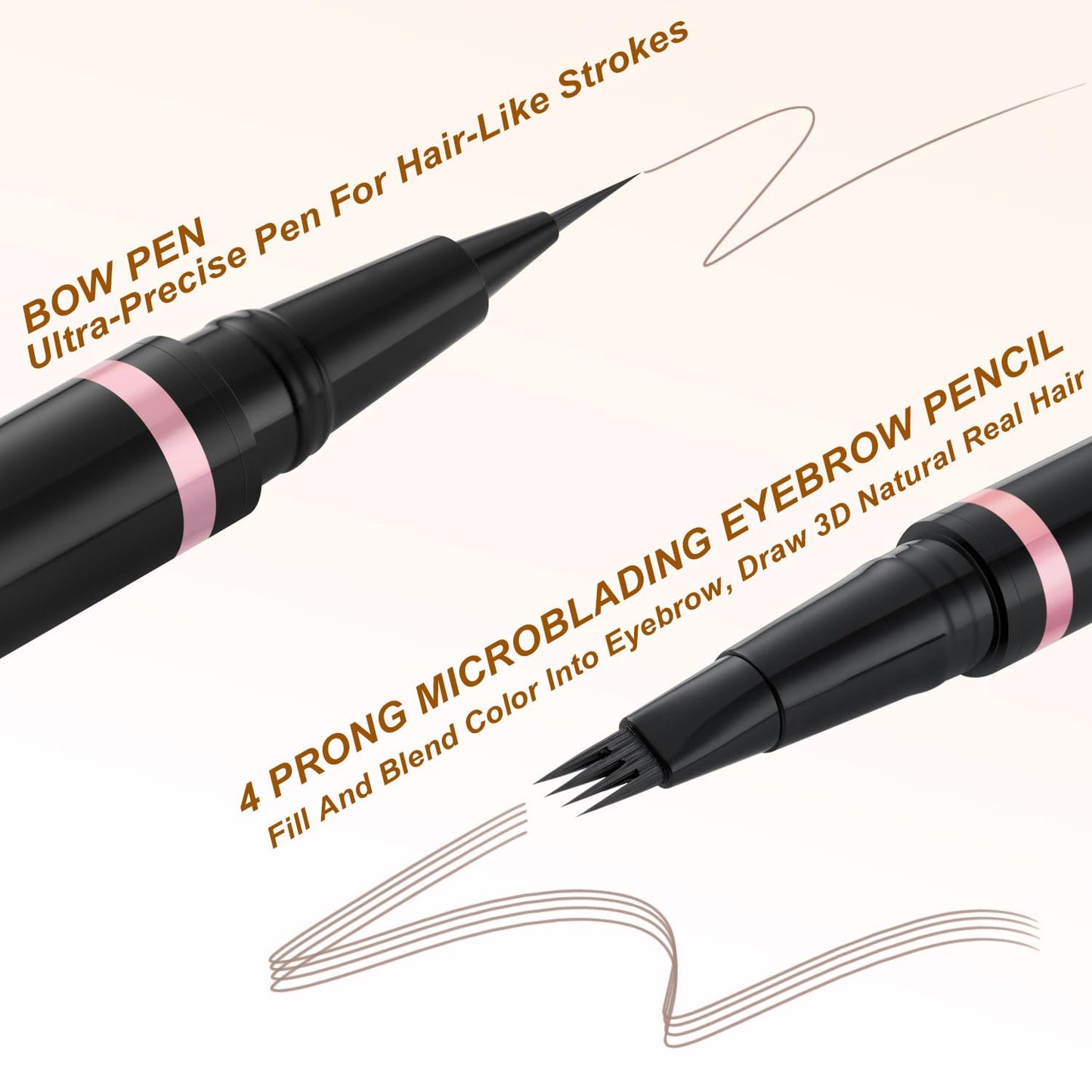 Eyebrow Pencil Makeup Kit, with Waterproof 2-IN-1 Microblading Eyebrow Pen, Eyebrow Pomade, Eyeliner and Dual-ended Eyebrow Brush, Brow Pencil Kit for Natural Eyebrows - Ash Blonde