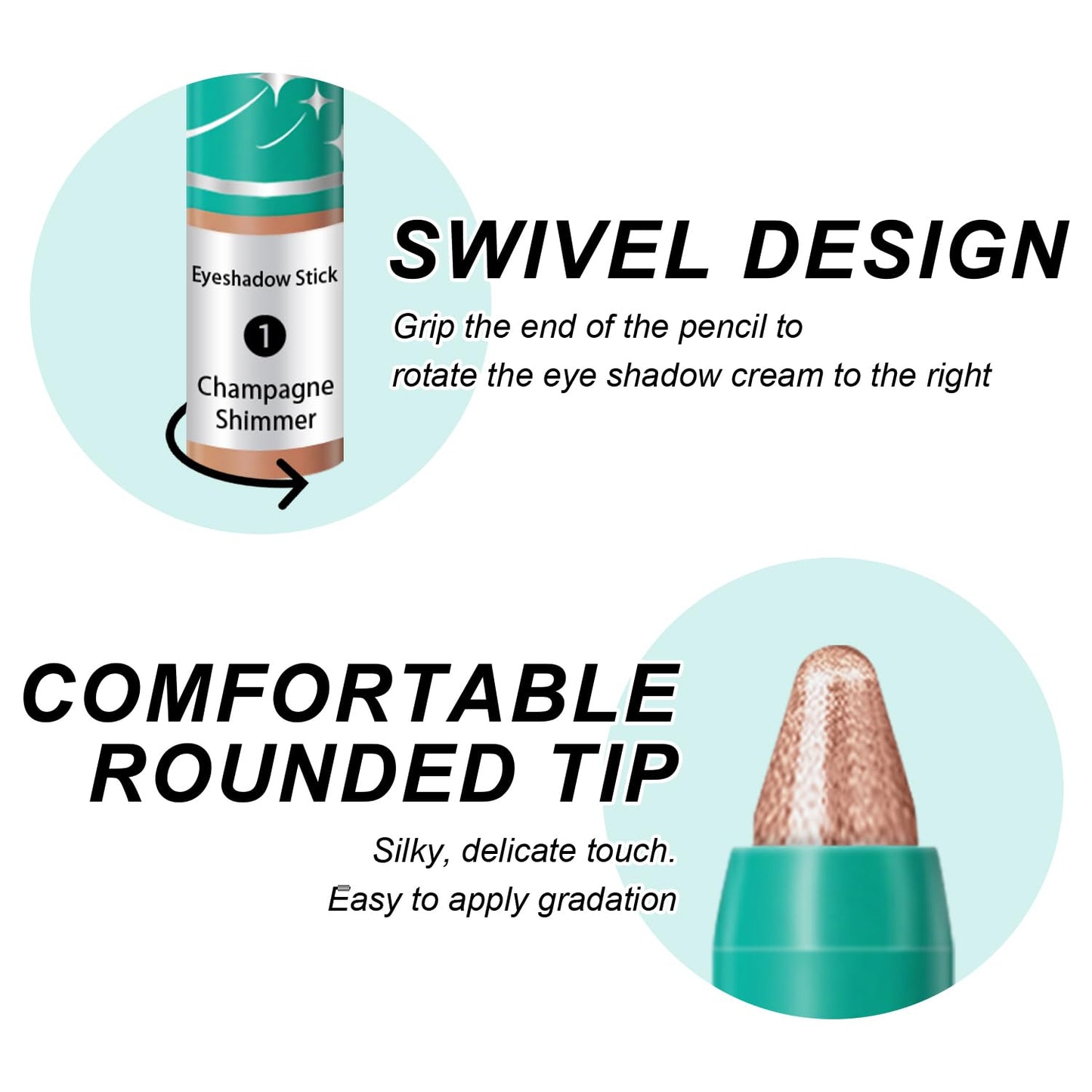 4Pcs Eyeshadow Stick, Eye Brightener Stick, Shimmer Creamy Eye Shadow Makeup, Waterproof Long Lasting Glitter Highlighter Eye Liner Pencil (4PCS A)