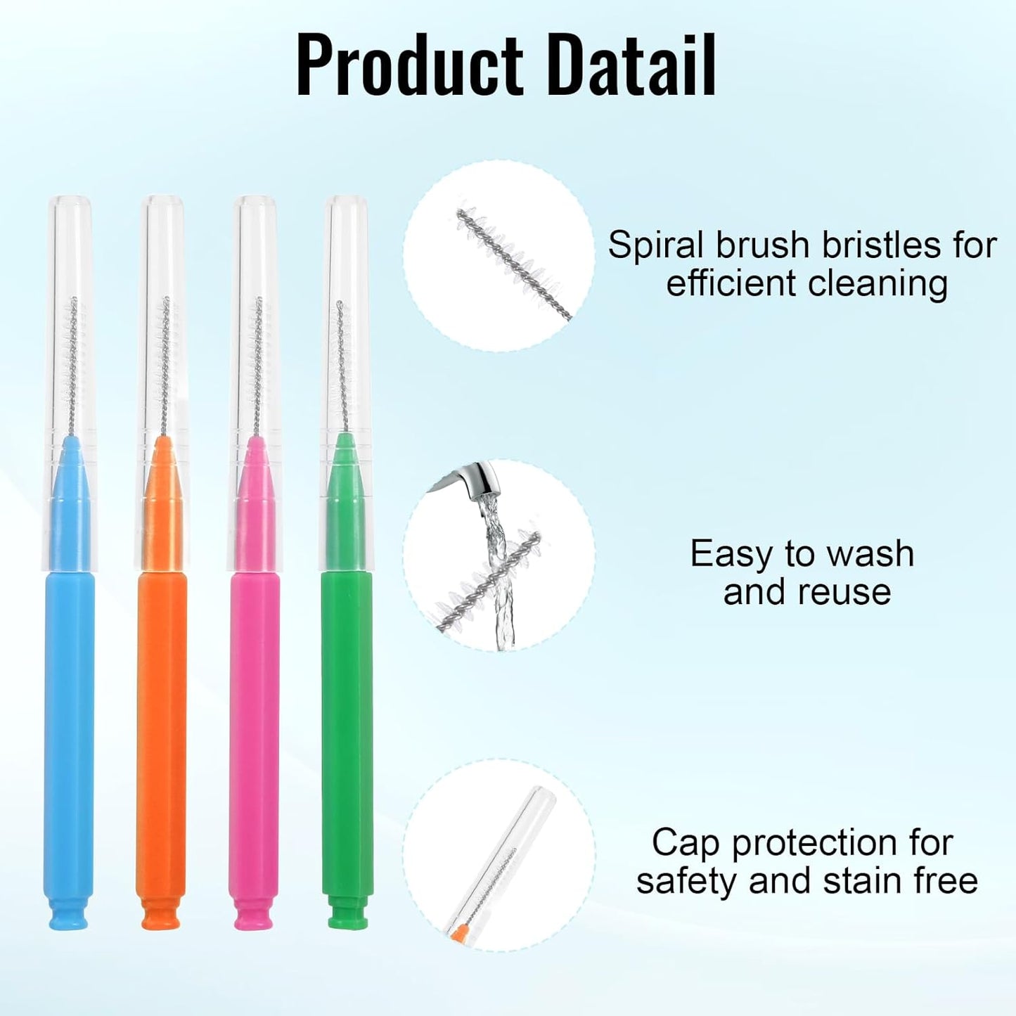 50pcs Shower Head Cleaning Brush, Denser Spiral Bristles Shower Head Cleaner Picks, Tiny Crevice Cleaning Brush for Small Holes, Nozzle Unclogger Pipe Cleaners Household Clean Tools Anti-Clogging