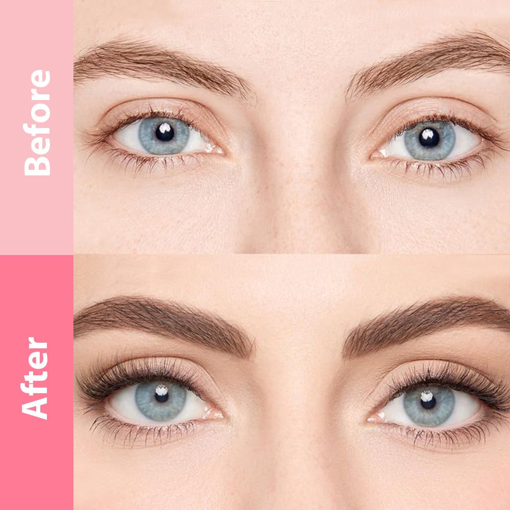 evpct 2Pcs Midium Brown Magic Microblading Dual-Ended Eyebrow Contouring Pen Brow Pencil, with 4 Brush Micro-Fork-Tips Applicator and Precise Brush-Tip Hair Like Stroke, Dual-ended Eyebrow Brush