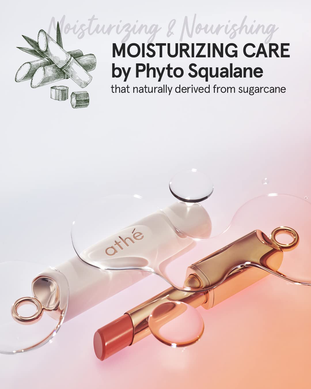 ATHÉ Authentic Lip Balm 03 AWESOME (Tinted), Lightweight Wear & Plumping Lips without Stickiness, Moisturizing & Nourishing Plant-Based Vegan Chapstick for Dry, Petrolatum Free, Cruelty-Free