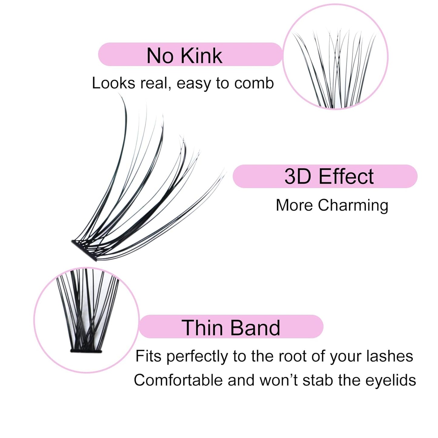 Eyelash Clusters LAUBESS Lash Clusters Individual Lashes Cluster Eyelash Extensions DIY at Home Waterproof Cluster Lashes (20D-0.07D-17)