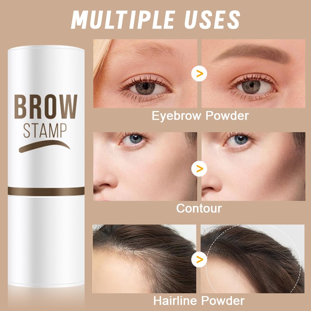 Eyebrow Stamp Stencil Set,Soft Brown Eyebrow Stencils Shaping Kit, Long-Lasting Eyebrow Shaper for Women Girl, Cruelty-Free plantillas para la cejas