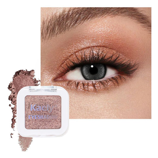 Kaely Pressed Single Eyeshadow Makeup, Amber Rush Shimmer Highly Pigmented Monochrome Eye Shadow Palette, Waterproof Neutral Powder Mini Eyeshadow, sombras para ojos, Lightweight Blendable, 21