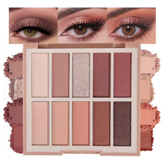 Neutral Natural Eye Shadow Palette,Matte Nude Pink Brown Naked Cream Eyeshadow Palette,Make Up Pallets for Women Natural Eyeshadow for Eyes Long Lasting Naturing-Looking