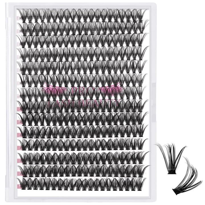 280 Pcs Individual Lashes 30D+40D Mixed Lash Clusters 14 Rows Cluster Lashes that Look Like Eyelash Extensions DIY Lash Extension Self Application At Home (30+40-C-18)