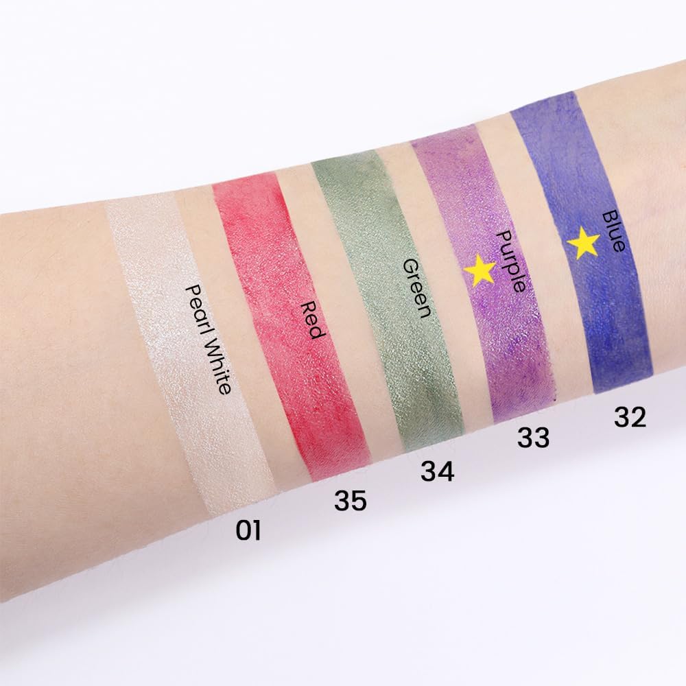 evpct 2Pcs Cream Eyeshadow Sticks Set for Eyes Waterproof, Blue Shimmer & Purple Shimmer Matte Eye shadow Stick Pencil Pen Bulk sombras en crema para ojos 32+33
