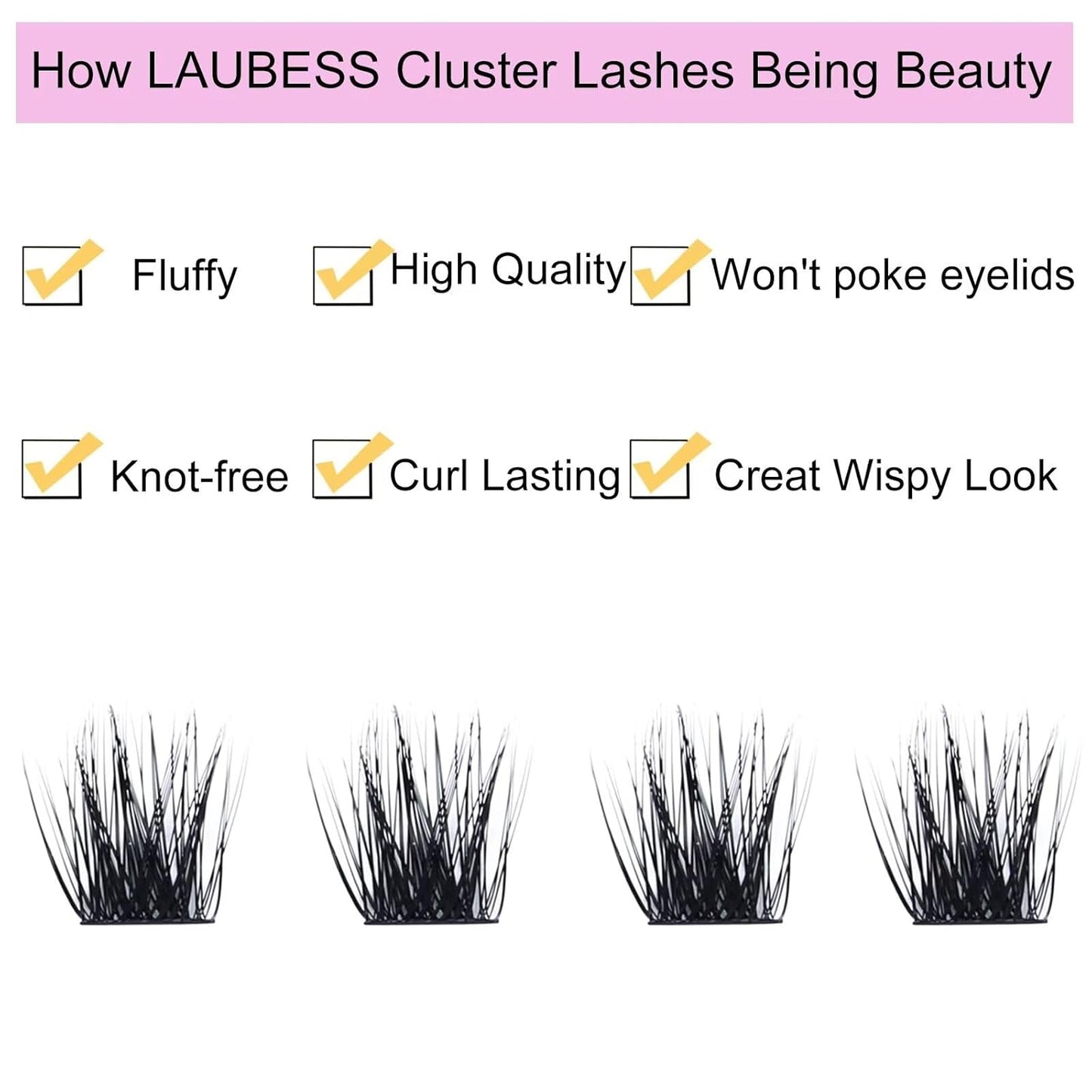 Cluster Lashes 72pcs Individual Lashes D Curl Lash Clusters Fluffy Volume Eyelash Clusters Soft DIY Lash Extension Kit Cluster Eyelash Extensions (03-0.07D, 16mm)