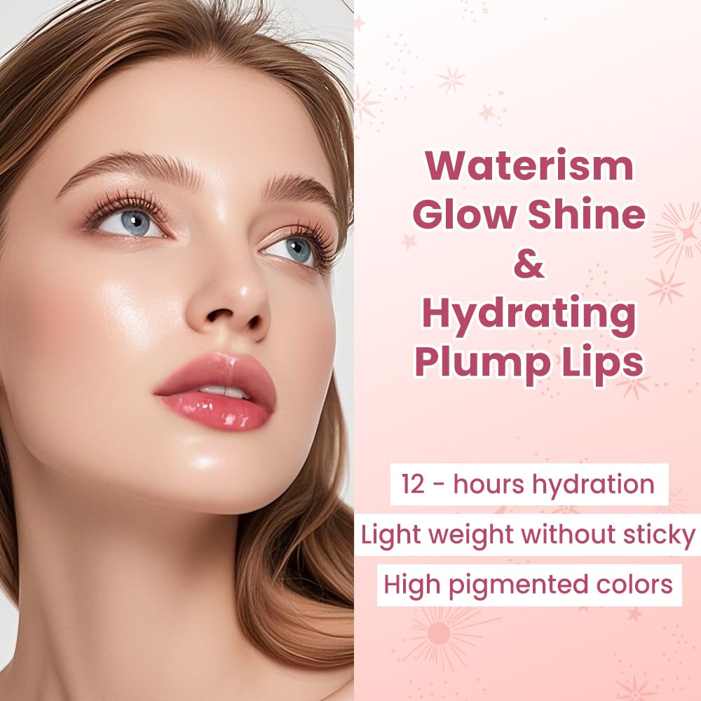 CATKIN Glossy Lip Balm Ultra Hydating Glow Lip Tinted Jelly Plump Melting Balm Shea Butter Repair Soothing For Dry Lips Dewy Finished 0.12 oz 2pcs Set 02