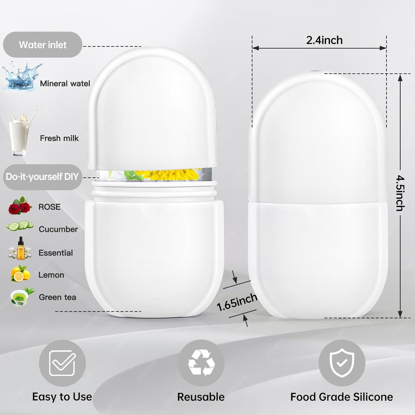 Upgraded Ice Facial Roller for Face and Eye Beauty, Gua Sha Massage, Silicone Ice Mold