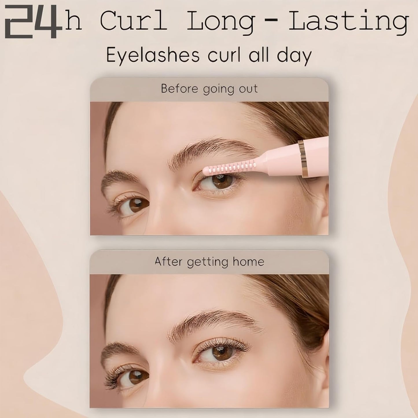 2025 Upgraded Heated Eyelash Curler – Fast 5s Heat-Up, USB Rechargeable Electric Eyelash Curler, 3 Temperature Modes, LED Display, Anti-Burn, 24H Long-Lasting Curl, Perfect Gift for Women (Pink)