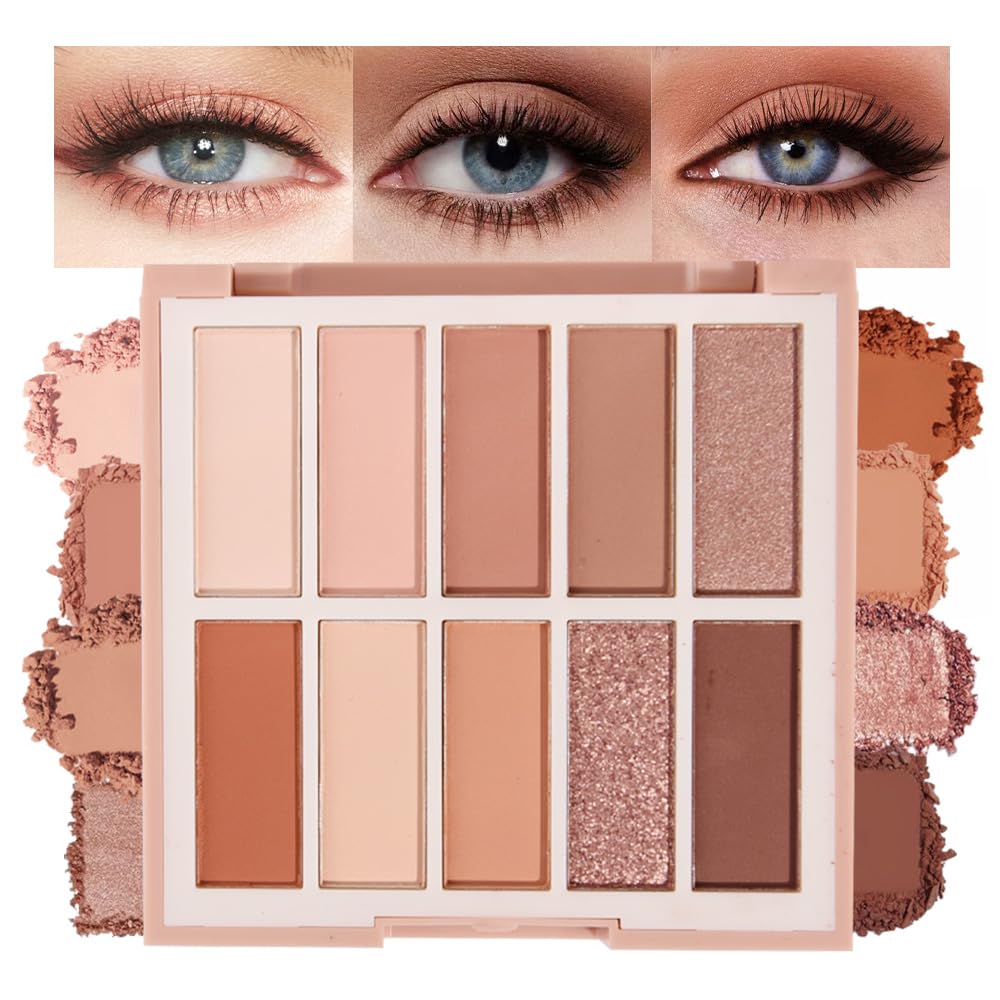 Neutral Nude Eye Shadow Palette,Matte Nude Pink Light Color Cream Eyeshadow Palette,Make Up Pallets for Women Natural Eyeshadow for Eyes Long Lasting Naturing-Looking