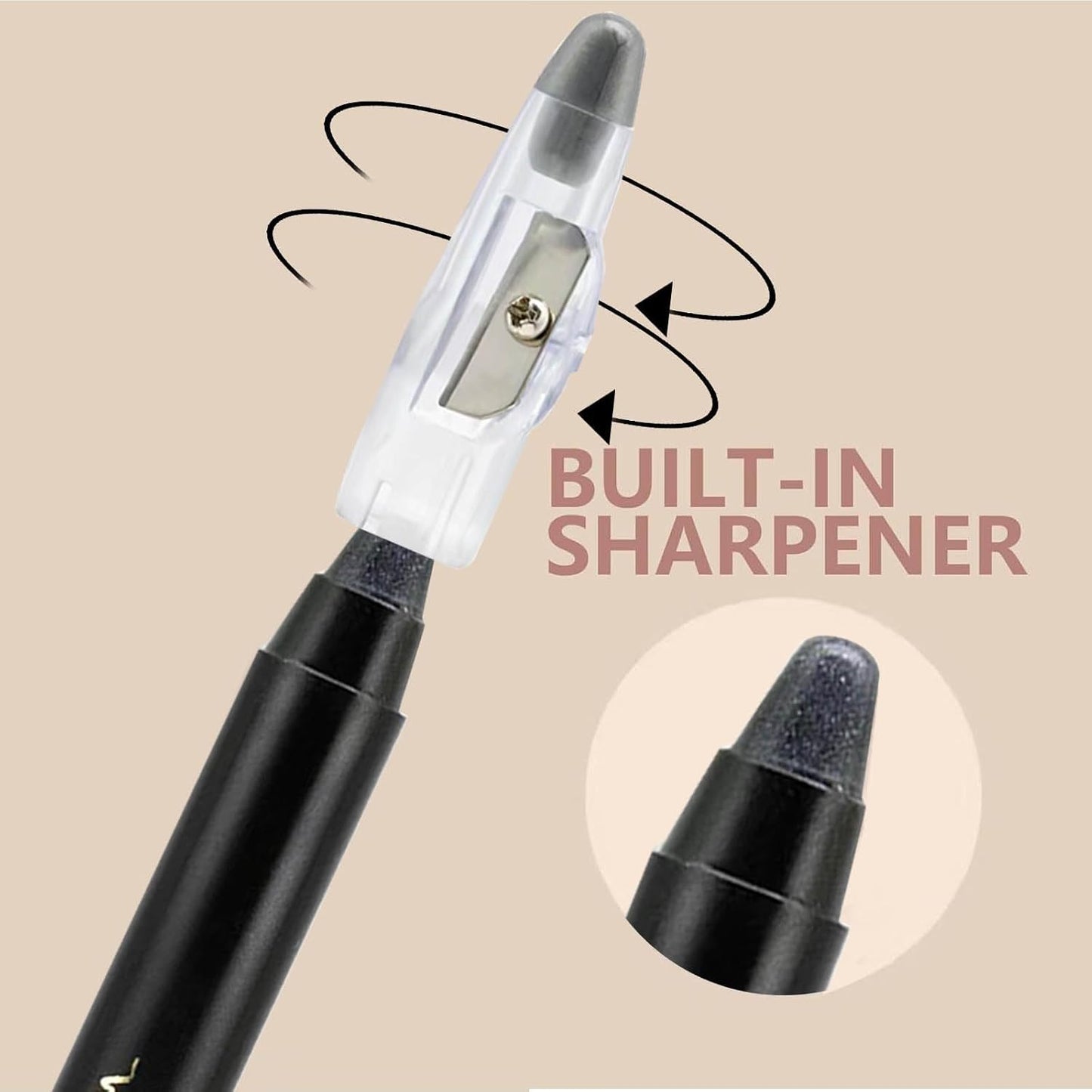 Black Eyeshadow Stick, Blendable Creamy eyeshadow Eye Brightener Stick, Waterproof Eyeshadow Pencil Long Lasting Crayon, Smooth Shimmer Eye Shadow Highlighter Eye Liner Makeup.#7 black shimmer