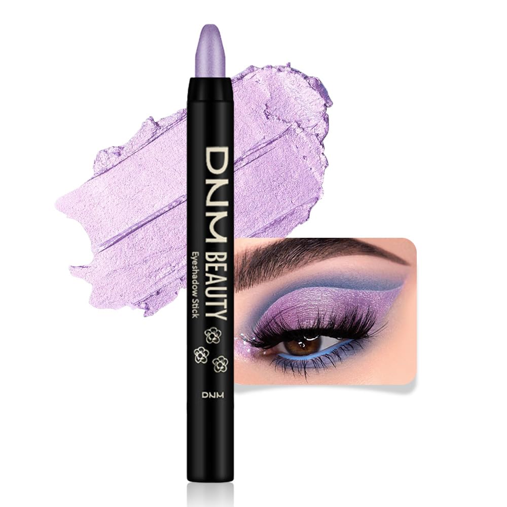evpct Light Purple Shimmer Cream Eye Shadow Brightener Sticks Set for Eyes, Light Purple Shimmery Matte Pencil Eye shadow Applicator Stick Pen Palette Makeup Waterproof sombras en crema para ojos 08#