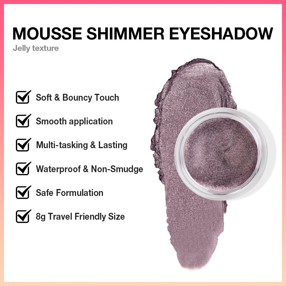 Cream Glitter Dark Purple Shimmer Metallic Eyeshadow Palette Makeup, Natural Single Mini Instant Holographic Eyeshadow For Women, Sombras Crema Para Ojos, Talc, Paraben & Cruelty Free