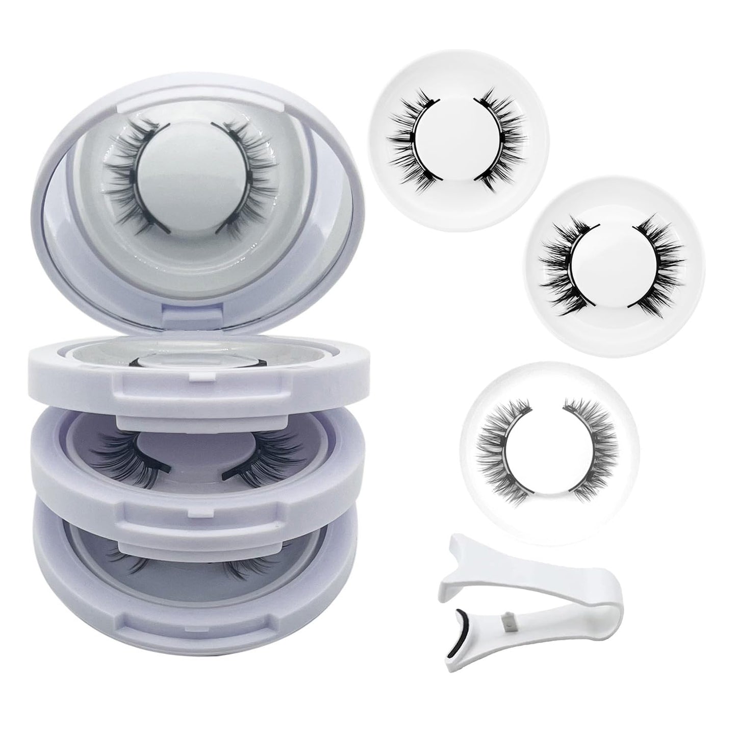 Elara Craft Magnetic Eyelashes with Applicator, Magnetic Eyelashes Natural Look,Reusable Magnet Lashes No Glue Needed Soft Lashes Kit(Natural+Simple+Fuller)