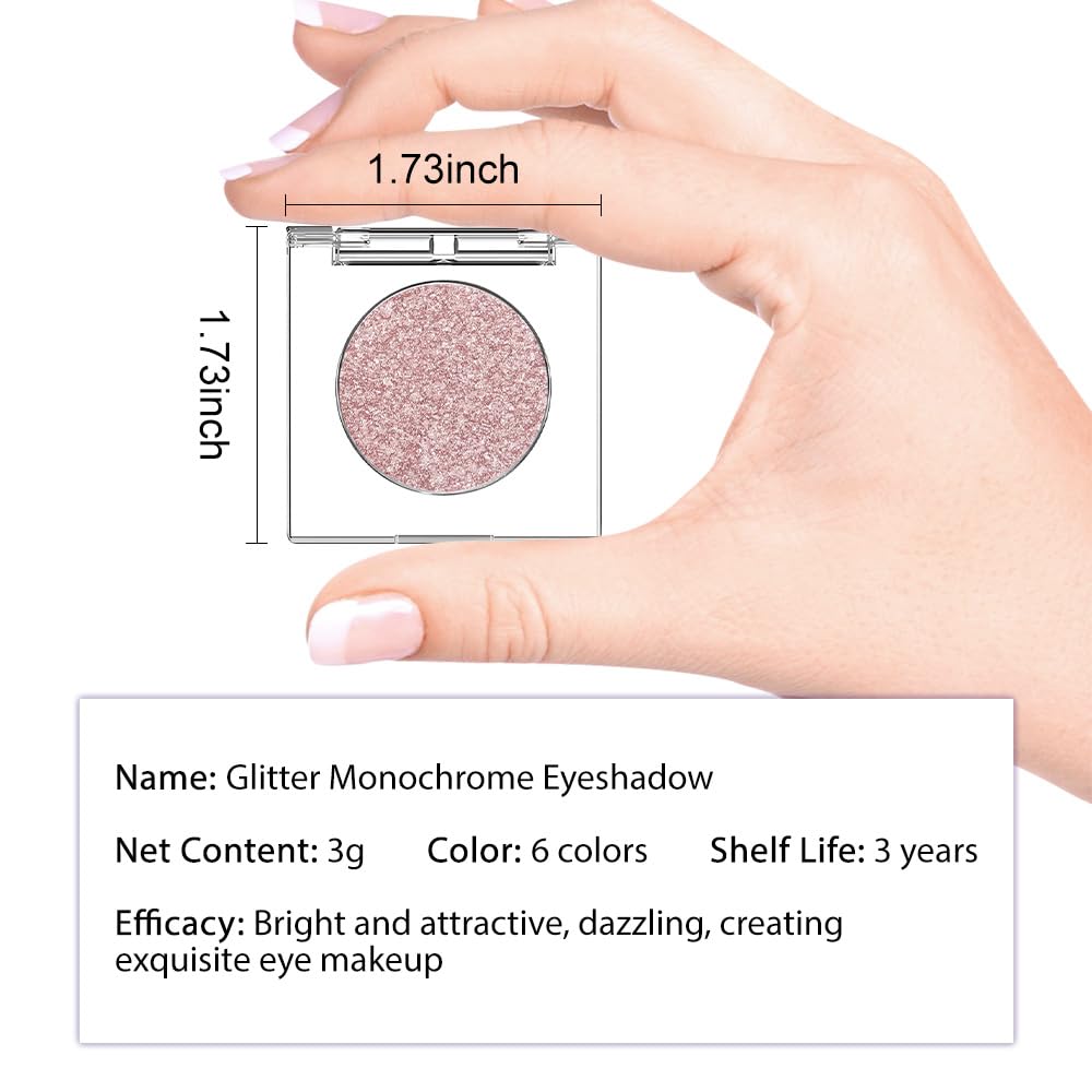 Pink Rose Gold Monochrome Shimmer Eyeshadow Palette Makeup,Long Lasting Naturing-Looking Lightweight Glitter Single Eyeshadow,Neutral Powde Eye Shadow for Older Women