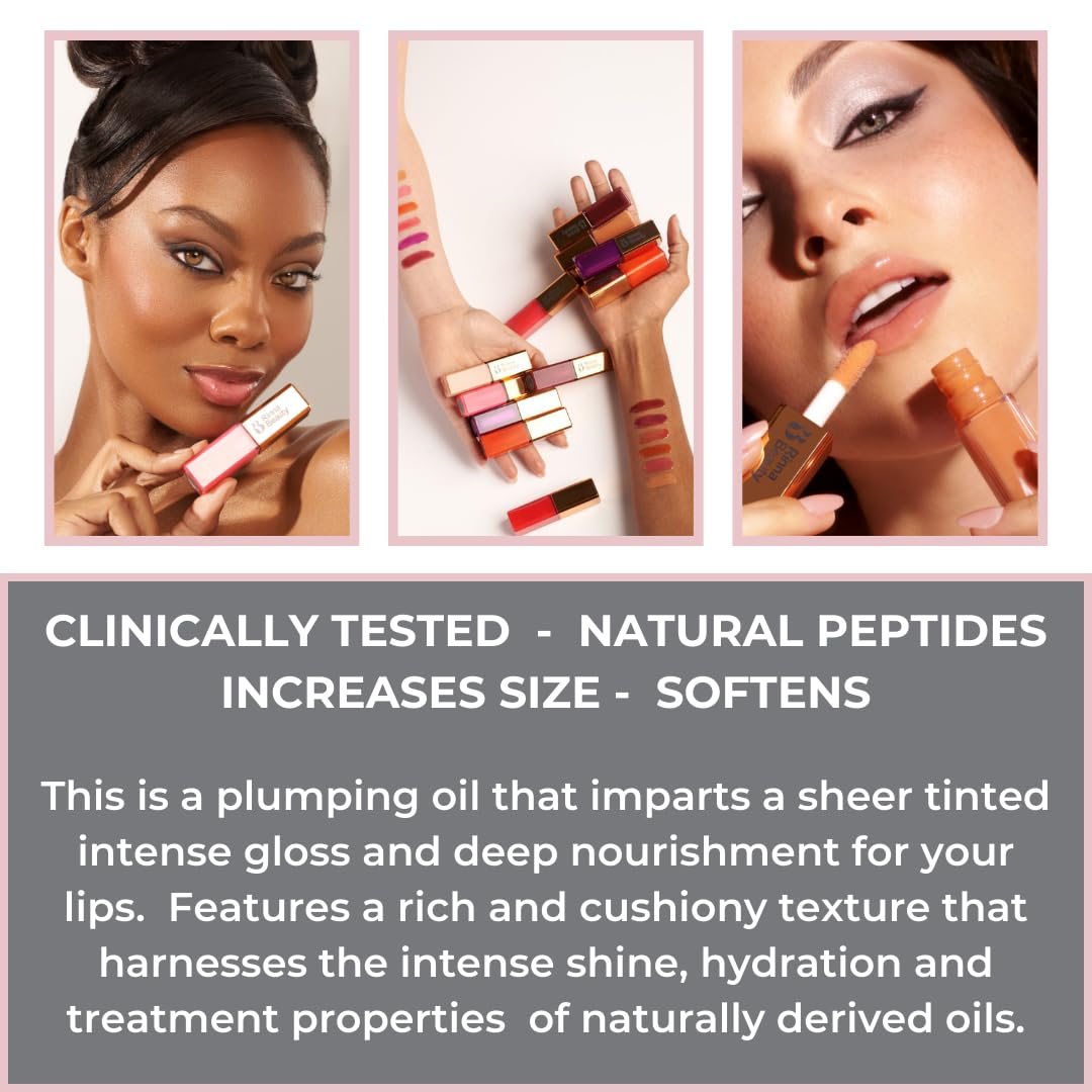 Rinna Beauty Larger Than Life Lip Plumping Oil - Royalty - Moisturizes & Hydrates Lips - Natural Plumping Over Time - Vegan, Cruelty-Free, & Paraben-Free 0.3 Fl Oz