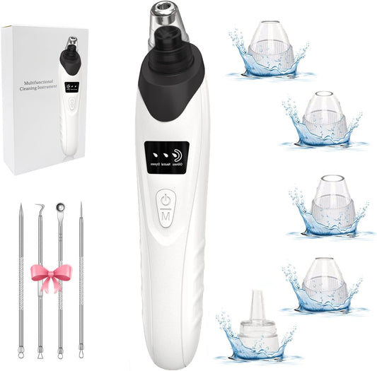 2025 Blackhead Remover Pore Vacuum,Facial Pore Cleaner-5 Suction Power,5 Probes,USB Rechargeable Blackhead Vacuum Kit Electric Acne Extractor Tool for Adult