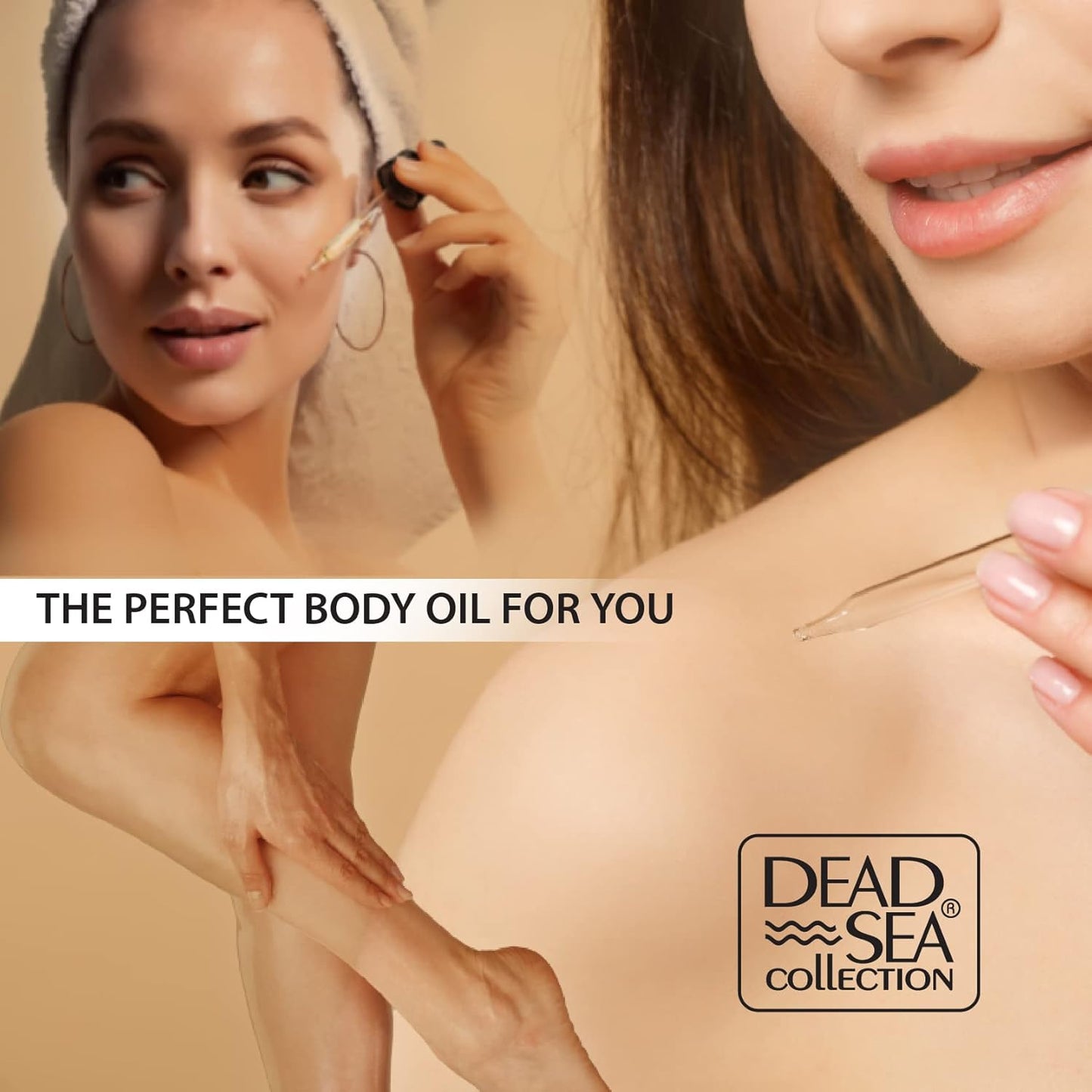 Dead Sea Collection Body Oil for Dry Skin- Scented Coconut – Vitamin E Moisturizing & Nourishing, Anti-Aging & Skin Elasticity Support for Face Pack of 2 (4 Fl. Oz Each)