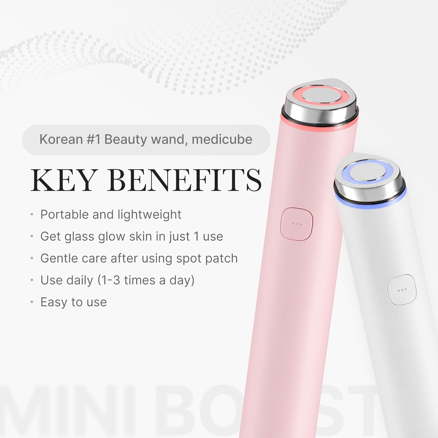 medicube Mini Booster Pro White | Affordable At-Home Facial Skin Care Tool for Beginners - Portable Glow Booster for Glass Skin, Boosting Skin Care Absorption, Skin care for teens, Korean Skin Care