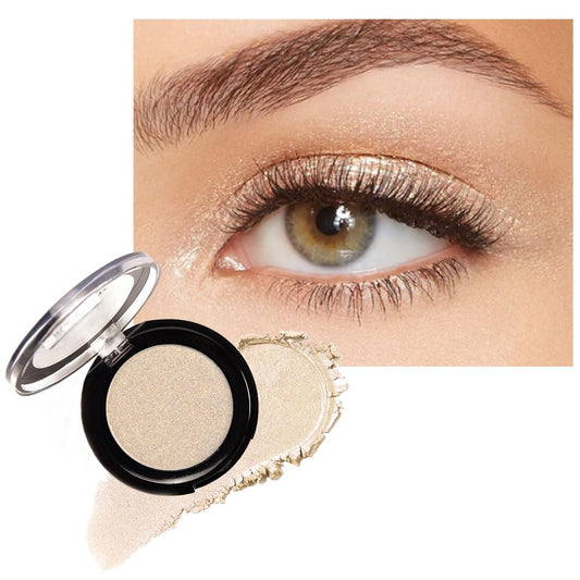 Monochrome Powder Eyeshadow Palette Makeup,Champagne Natural Neutral Single Shimmer Eye Shadow for Older Women,Sparkly Eye Finish,Long Lasting Naturing-Looking