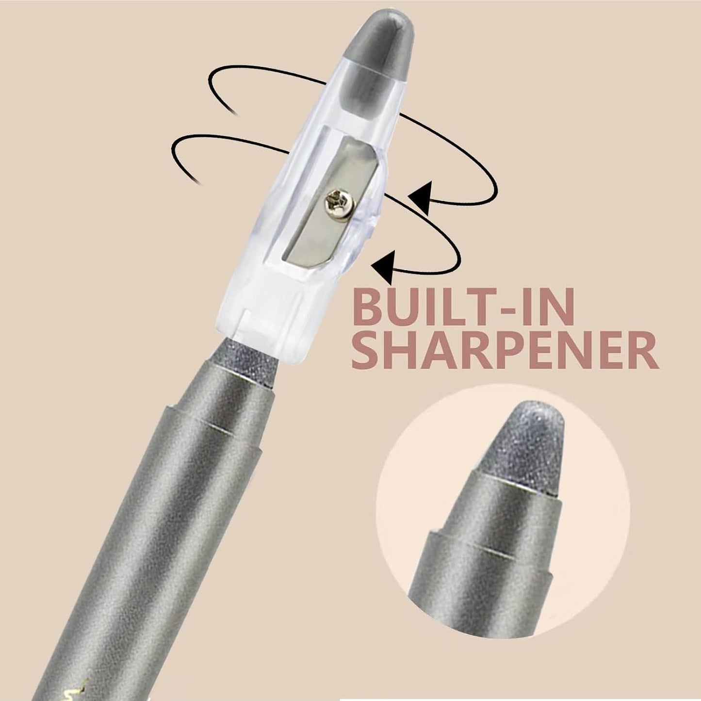 Eyeshadow Stick,Blendable Creamy eyeshadow Eye Brightener Stick, Waterproof Eyeshadow Pencil Long Long Lasting Crayon , Smooth Shimmer Eye Shadow Highlighter Eye Liner Makeup.#1Dark Gray Shimmer