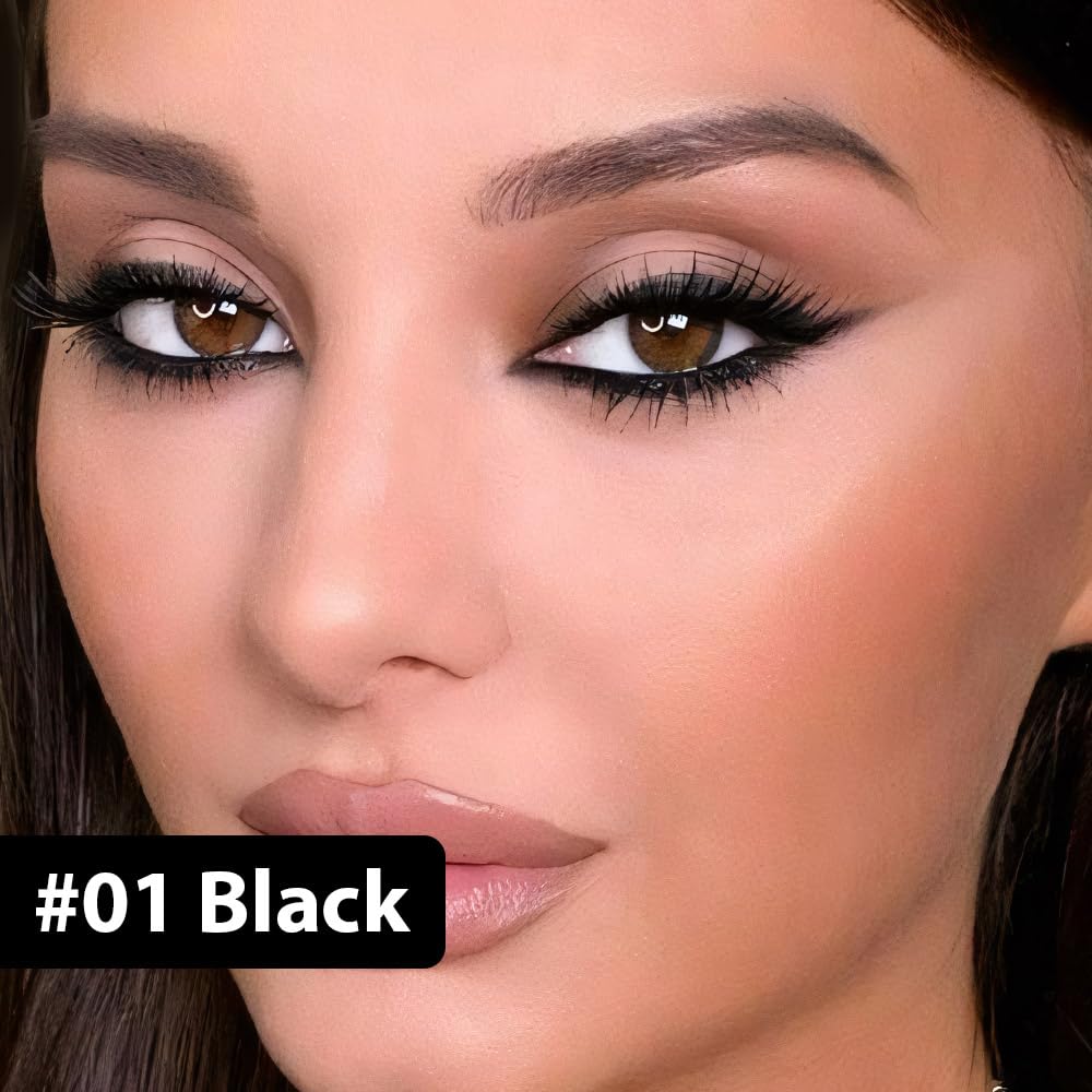 evpct 2Pcs Black Color Gel Glitter Eyeliner Pencils Set for Women Waterline Waterproof Smudge Proof lapiz de ojos delineador de ojos contra el agua Eye Liner Makeup,01# Black