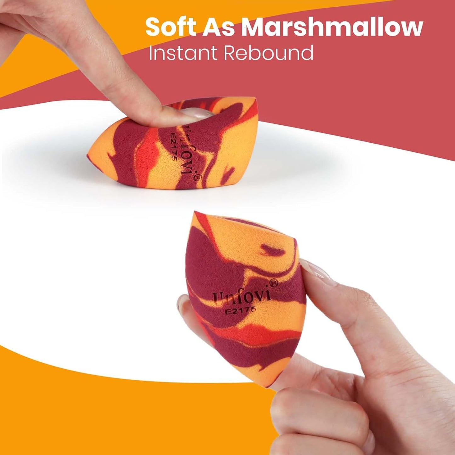 Tri Color Makeup Sponge, Low Absorption Latex Free Soft Makeup Sponges For Foundation,7pcs Beauty Sponge Blender for Power&Cream,Liquid(Burgundy+Red+Orange)