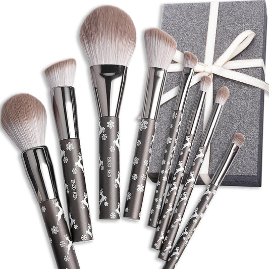 Natural Goat Hair Makeup Brush Set Professional, Snowflake Cosmetic Brushes Makeup Set, Natural Makeup Brushes, Natural Bristle Makeup Brushes, Natural Hair Makeup Brushes Set Professional.