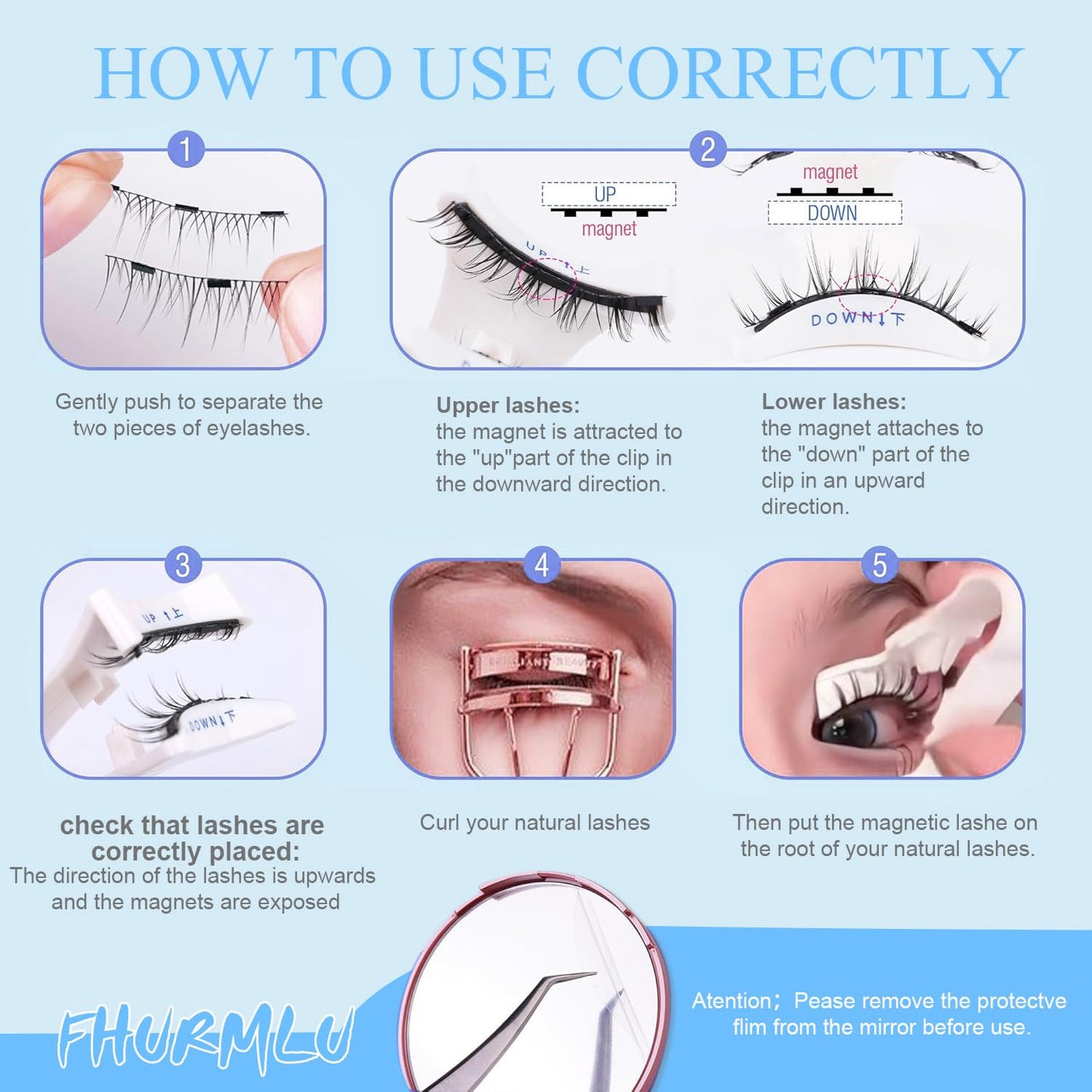 Ealra Craft Magnetic Eyelashes with Applicator,Reusable Magnetic Eyelashes Natural Look,Easy to Wear and Remove Reusable Soft Lashes kit No Glue Needed(Simple)